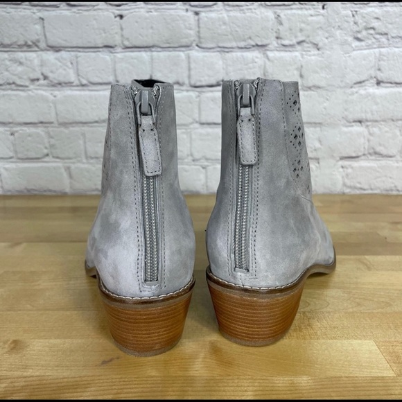 Cole Haan Grey Suede Jayne Lasercut Ankle Booties NWT - Picture 6 of 8